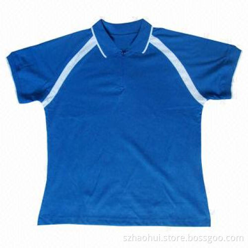 Men's Polo Shirt with Contrast Panel, CVC